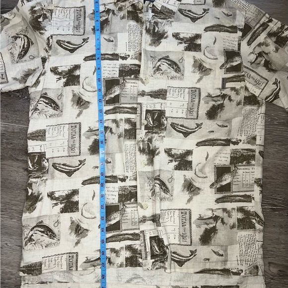 Woolrich Men's Fishing Print Button Down Shirt Size Medium - Picture 6 of 8